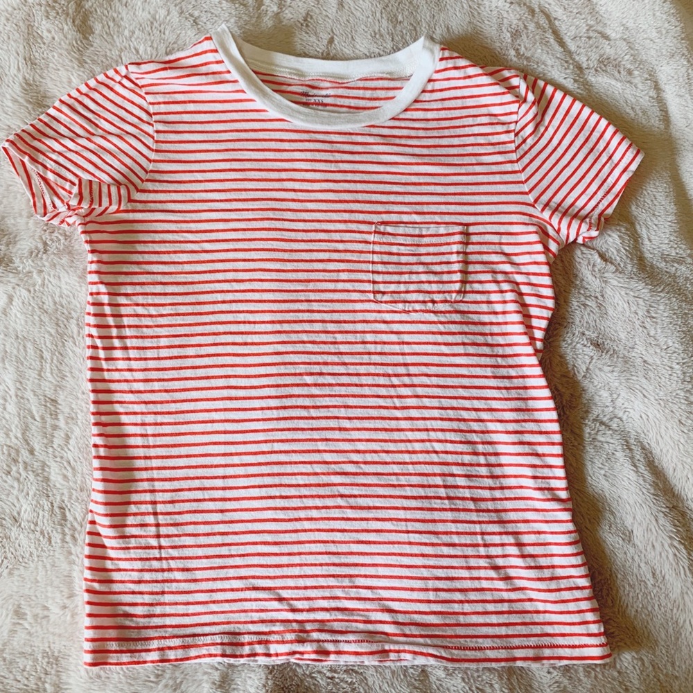Madewell, red & white striped t-shirt